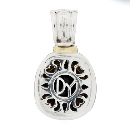 David Yurman Sterling Silver 14K Yellow Gold Black Onyx Albion Enhancer Pendant 3 of 5