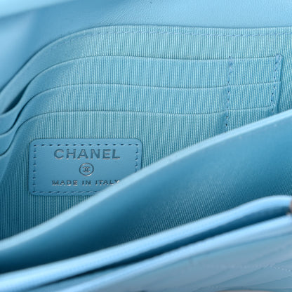 Chanel Lambskin Quilted Mini Wallet On Chain WOC Neon Blue 6 of 10