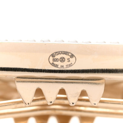 Chanel Crystal Chain CC Vendome Hair Clip Barrette Gold 3 of 3