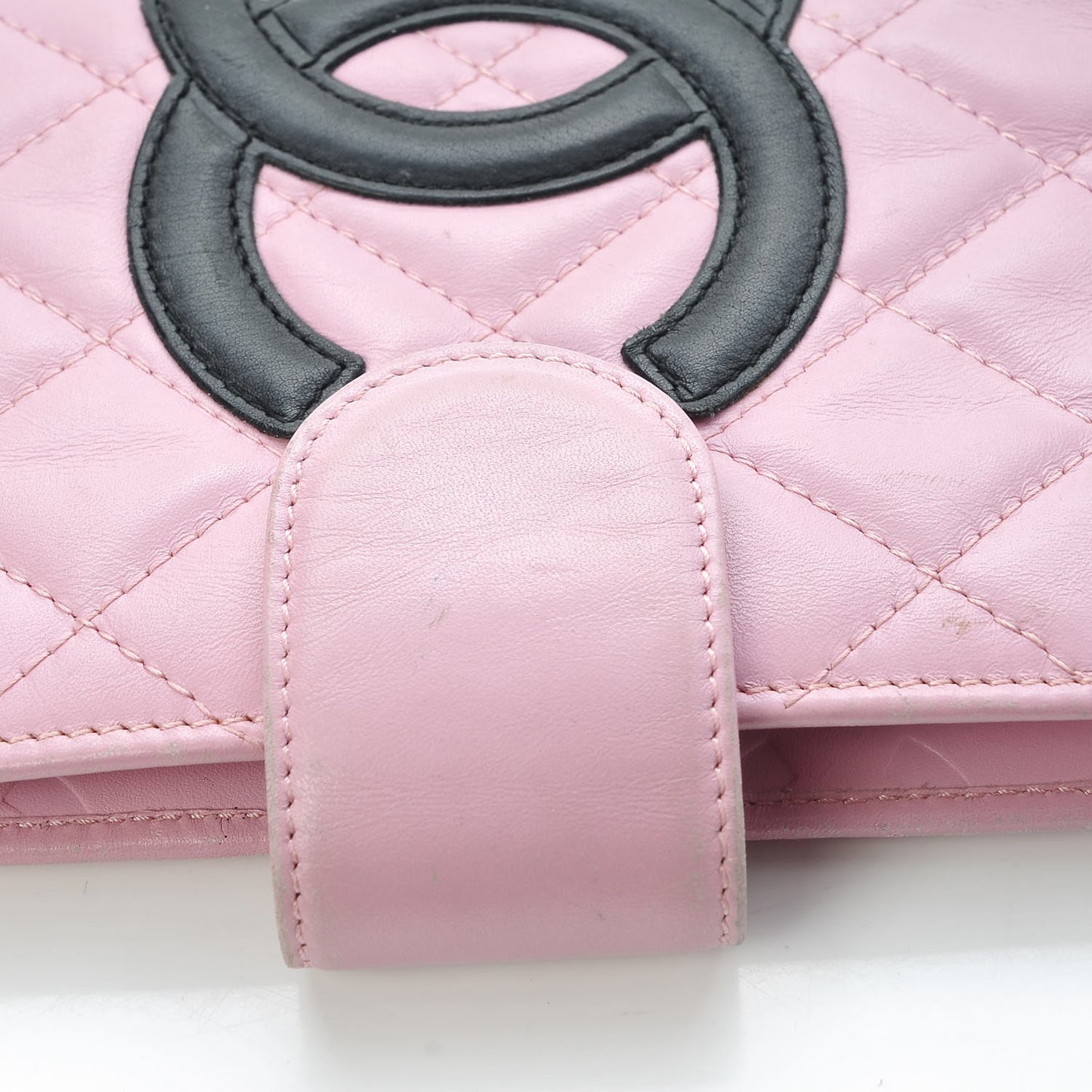 Calfskin Quilted Small Cambon Agenda Planner Pink