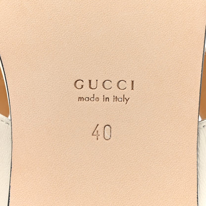 Gucci Calfskin Double G Thong Flat Sandals 40 White 6 of 10