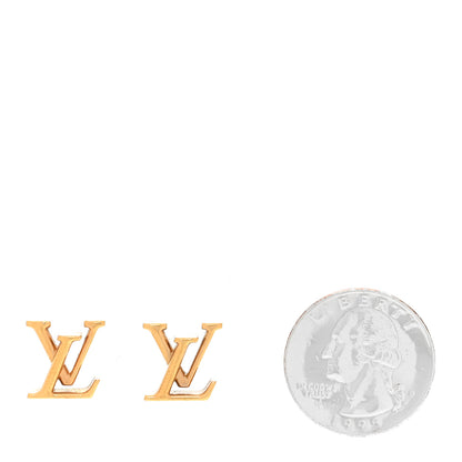 Louis Vuitton Metal LV Iconic Earrings Gold 2 of 4