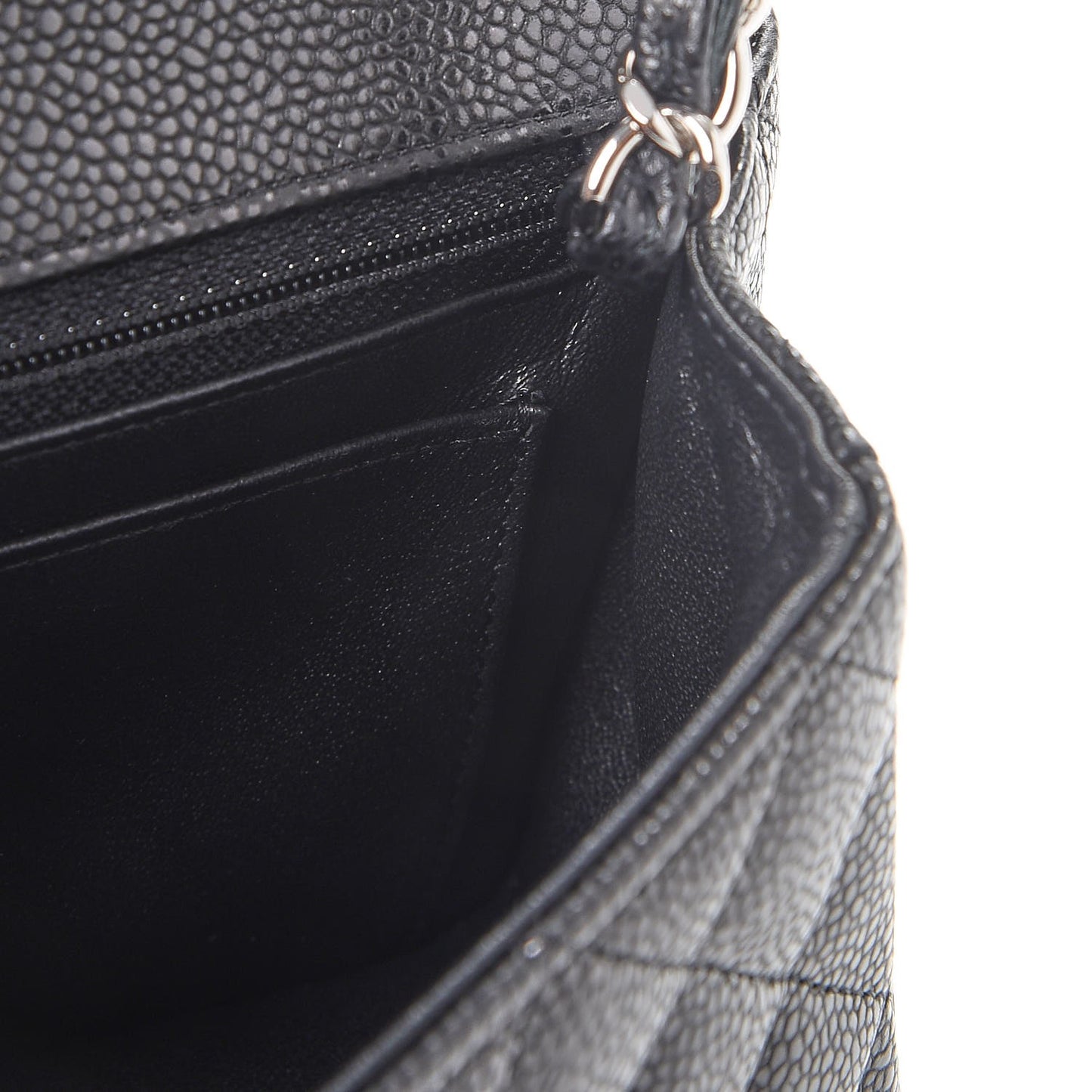Caviar Quilted Mini Rectangular Flap Black