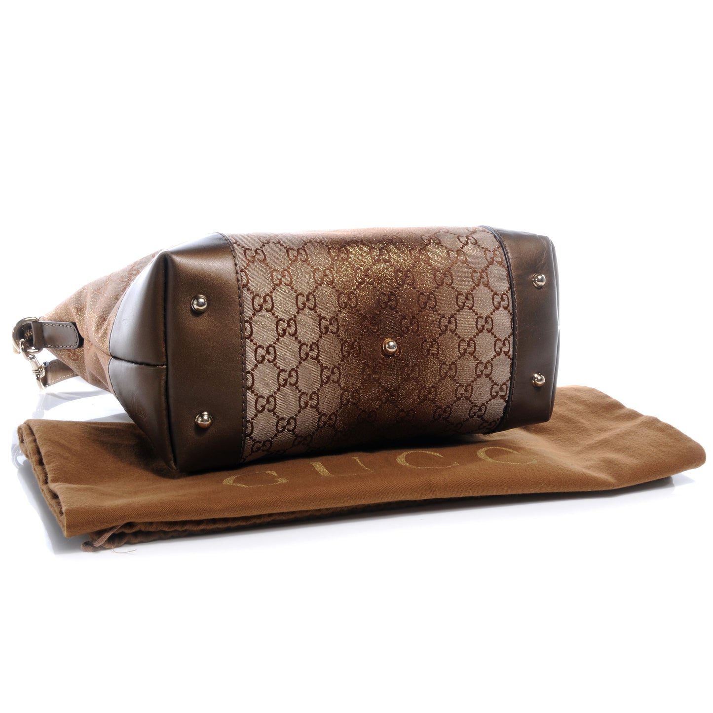 Monogram Lurex Heart Bit Charm Top Handle Tote Bronze