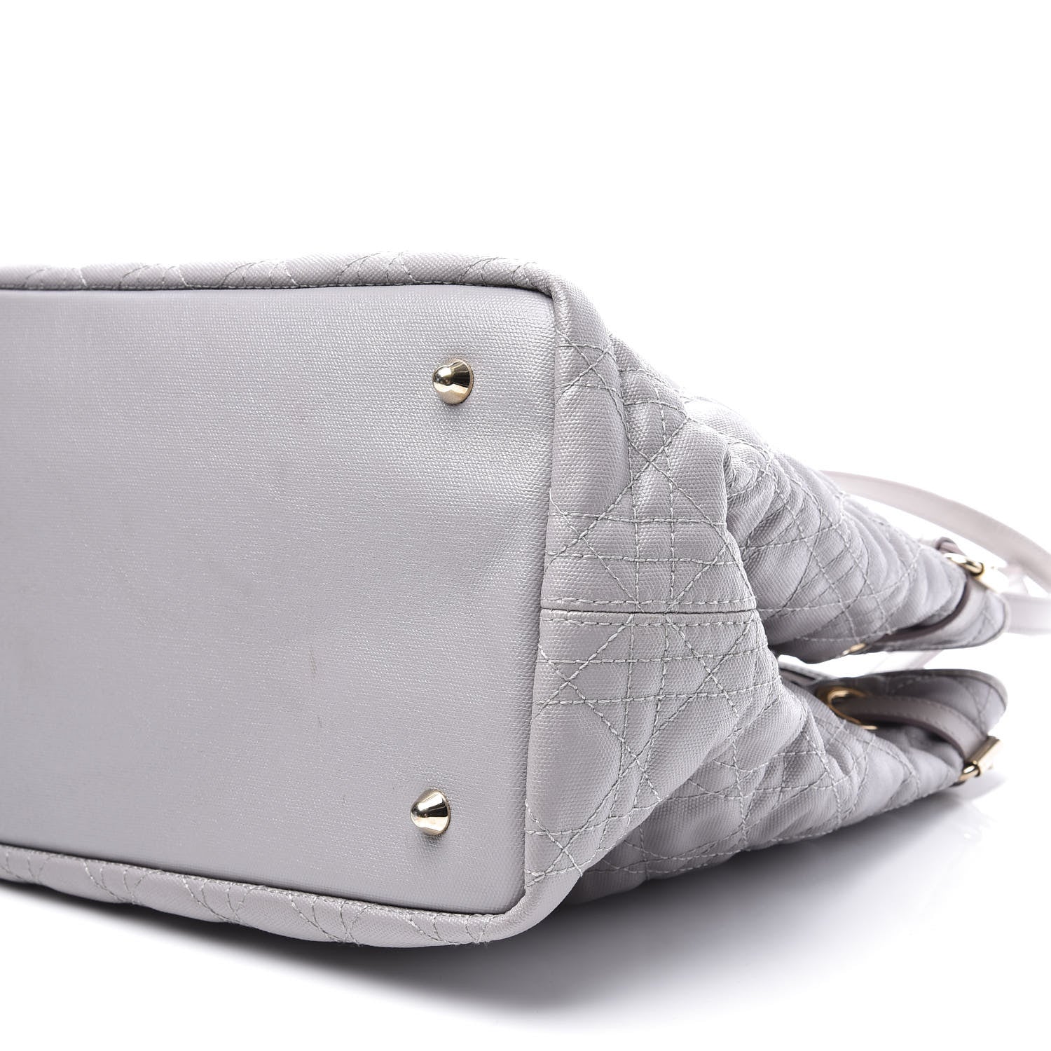 Christian Dior Coated Canvas Cannage Medium Panarea Tote Grey 8 of 10