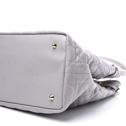 Christian Dior Coated Canvas Cannage Medium Panarea Tote Grey 8 of 10