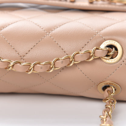 Chanel Calfskin Quilted Small Enchained Flap Beige 12 of 12