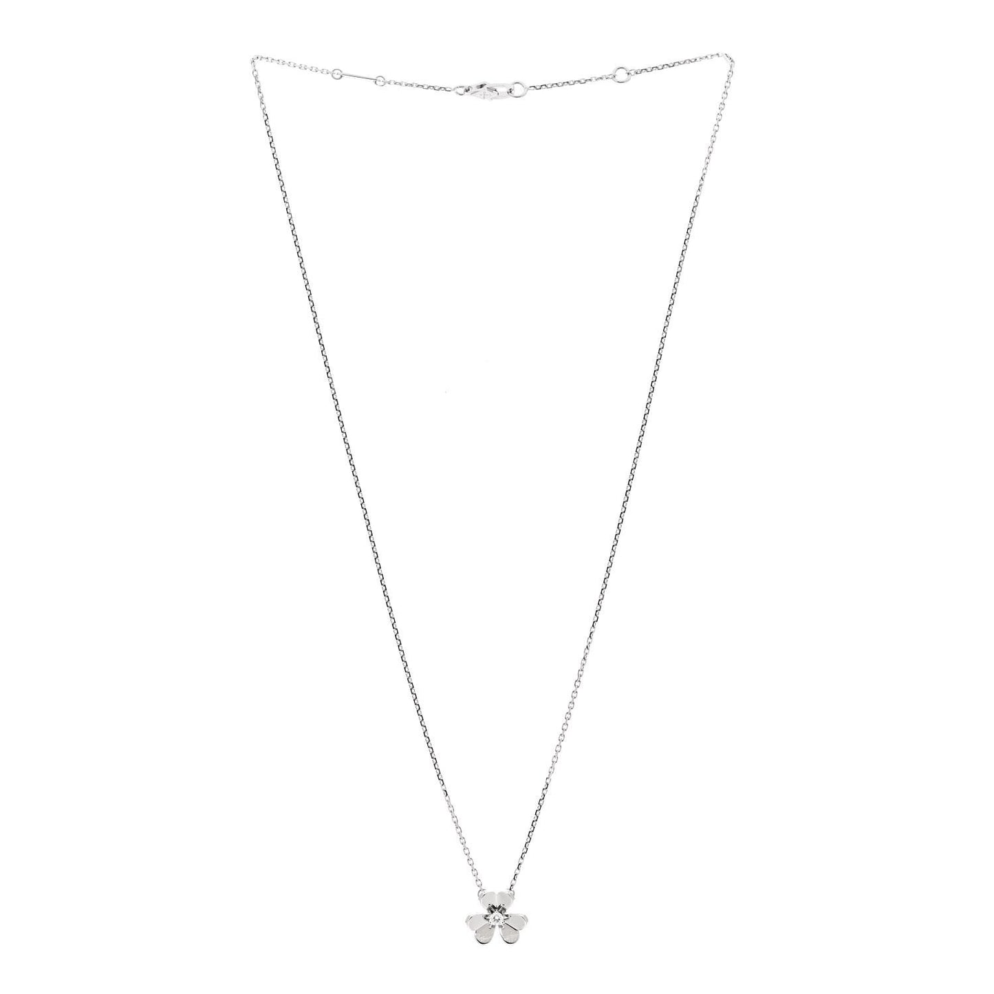 18K White Gold Diamond Mini Frivole Pendant Necklace