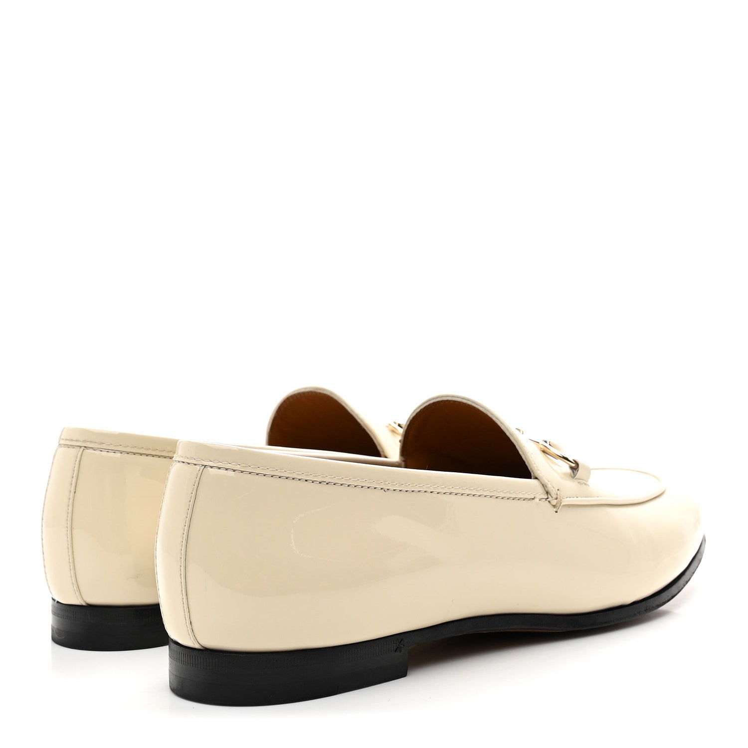 Gucci Vitello Vernice Soft Womens Jordaan Loafers 38 New Ivoire 5 of 10