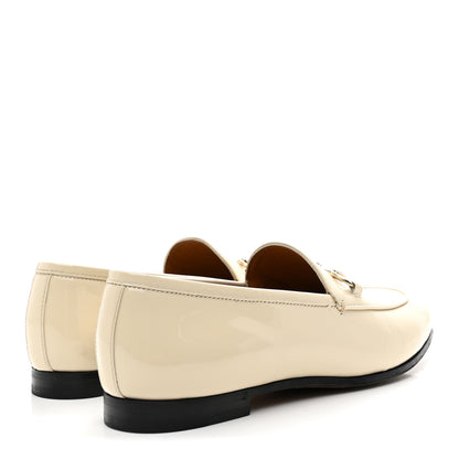 Gucci Vitello Vernice Soft Womens Jordaan Loafers 38 New Ivoire 5 of 10