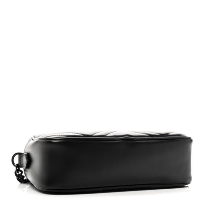 Gucci Calfskin Matelasse Monochrome Small GG Marmont Chain Shoulder Bag Black 4 of 11