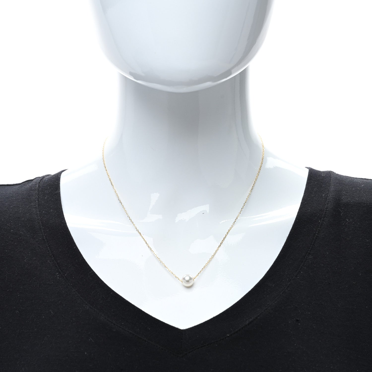Mikimoto 18K Yellow Gold Akoya Pearl 8mm Pendant Necklace 2 of 5