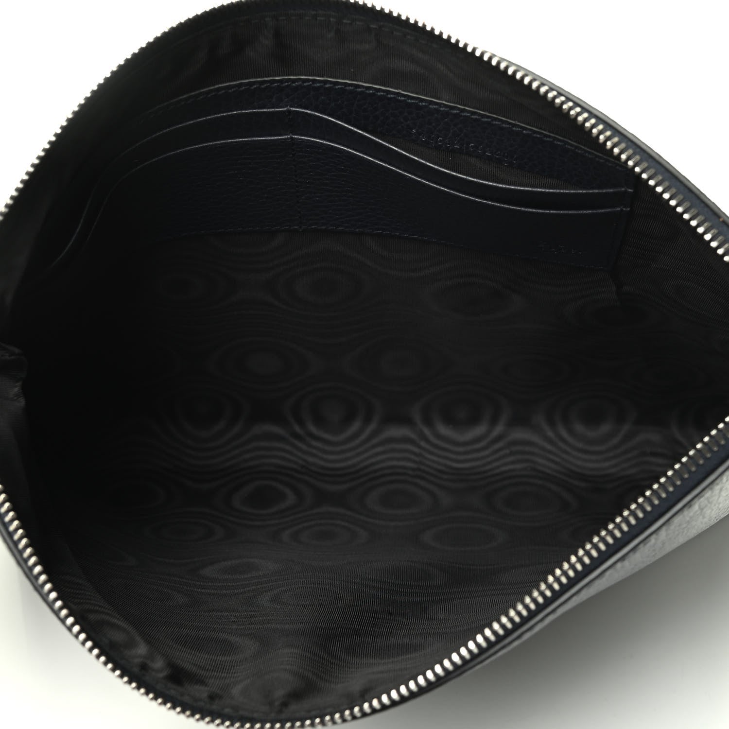 Gucci Grained Calfskin Zip Wristlet Pouch Navy 5 of 7