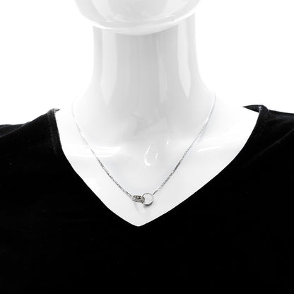 Cartier 18K White Gold Diamond Interlocking LOVE Necklace 2 of 10