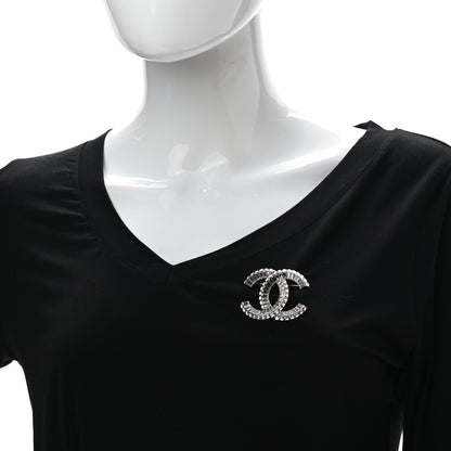 Chanel Baguette Crystal CC Brooch Silver 2 of 5