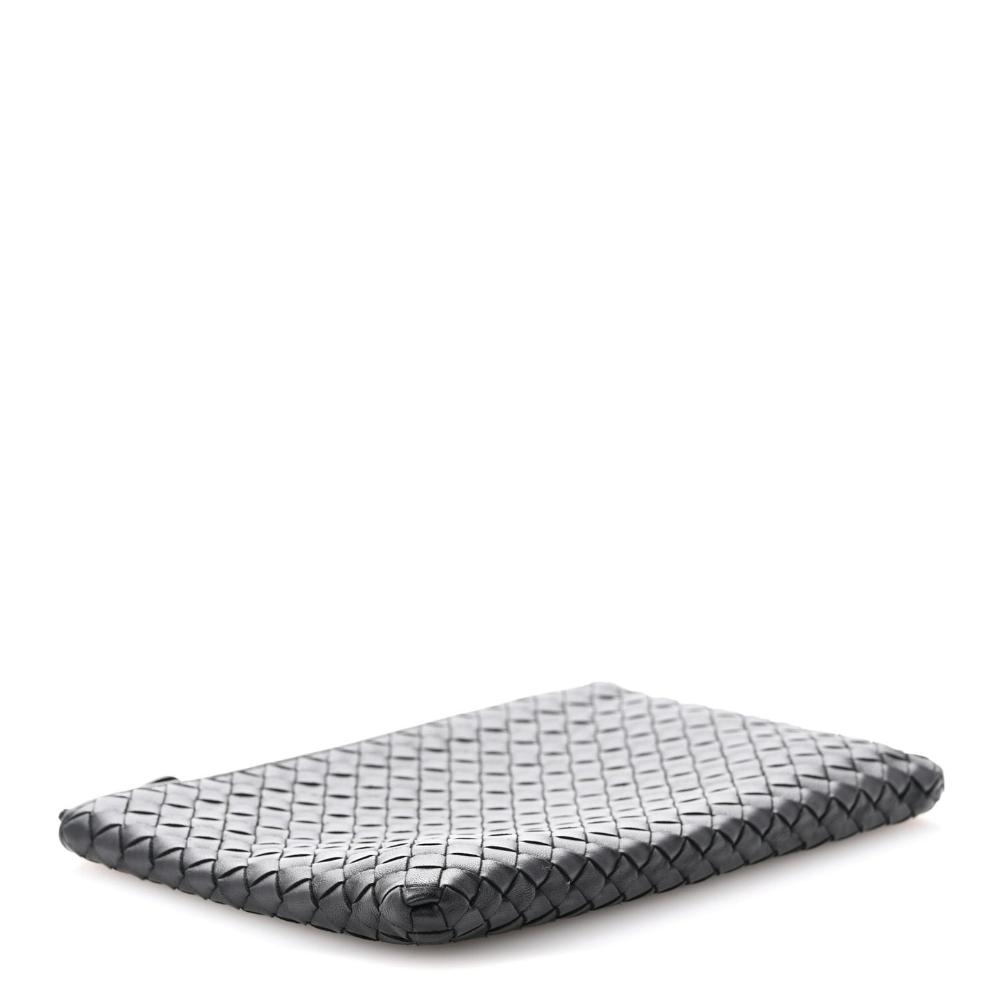 Nappa Intrecciato Flat Zip Pouch Black