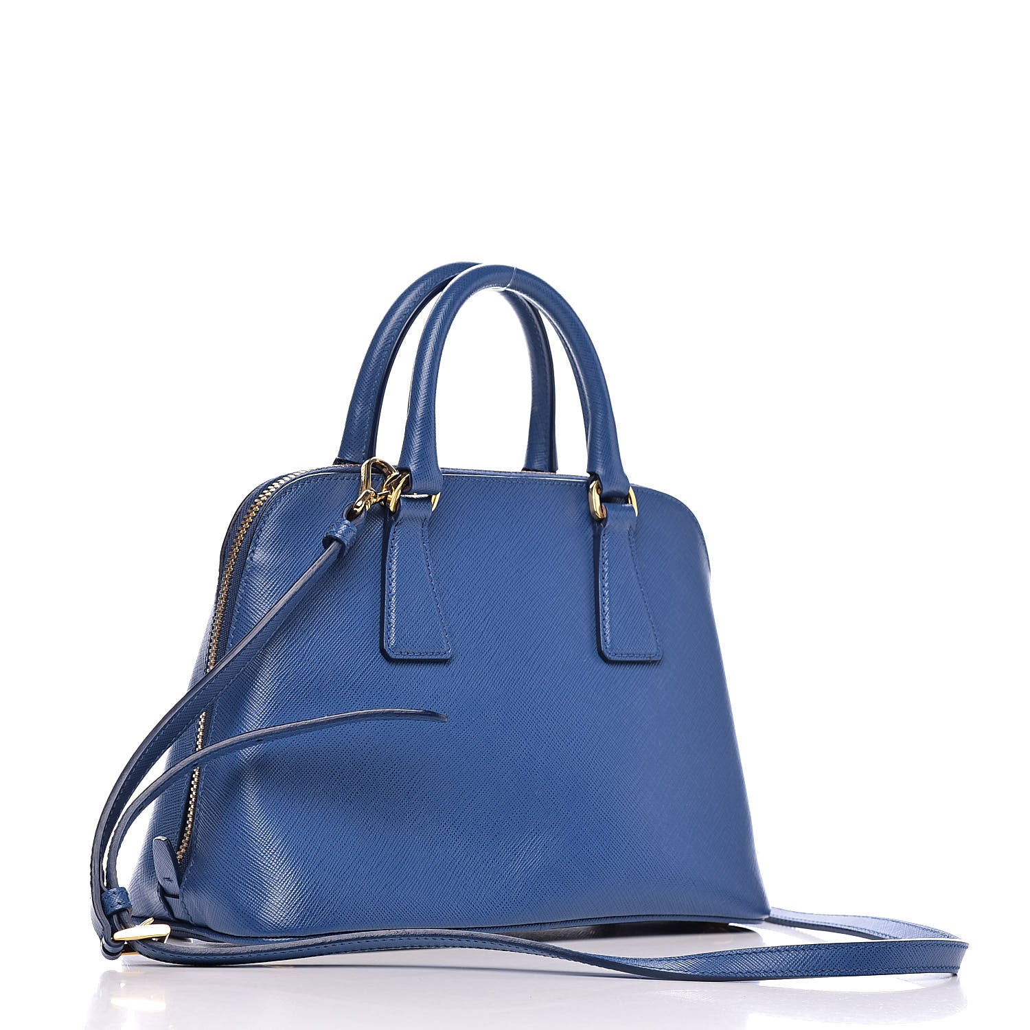 Prada Saffiano Lux Small Promenade Tote Azzurro 3 of 10