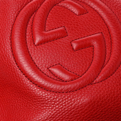 Gucci Pebbled Calfskin Small Soho Shoulder Bag Red 13 of 14