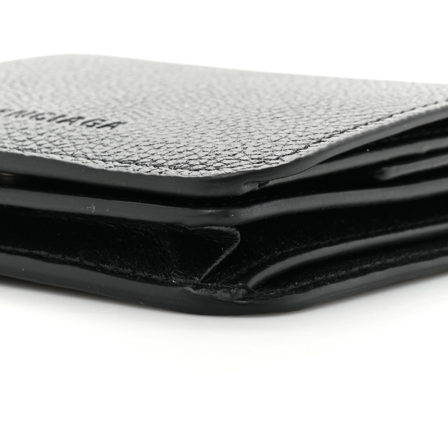 Grained Calfskin Essential Coin Case Card Holder Black