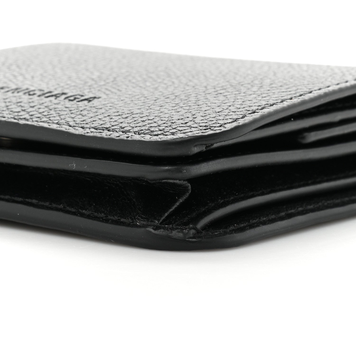 Balenciaga Grained Calfskin Essential Coin Case Card Holder Black 10 of 11