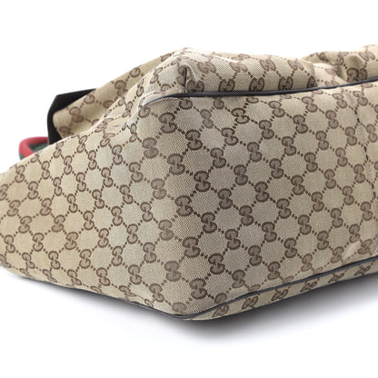 Gucci GG Monogram Medium Web Handle Double Pocket Tote Brown 6 of 10