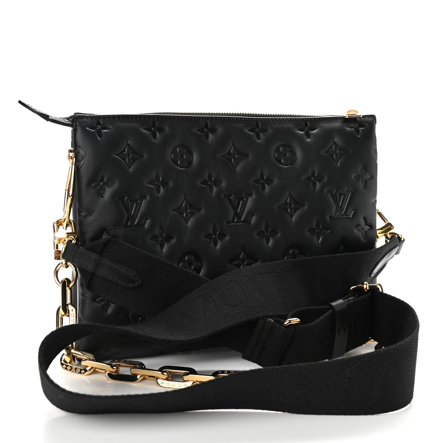 Lambskin Embossed Monogram Coussin PM Black