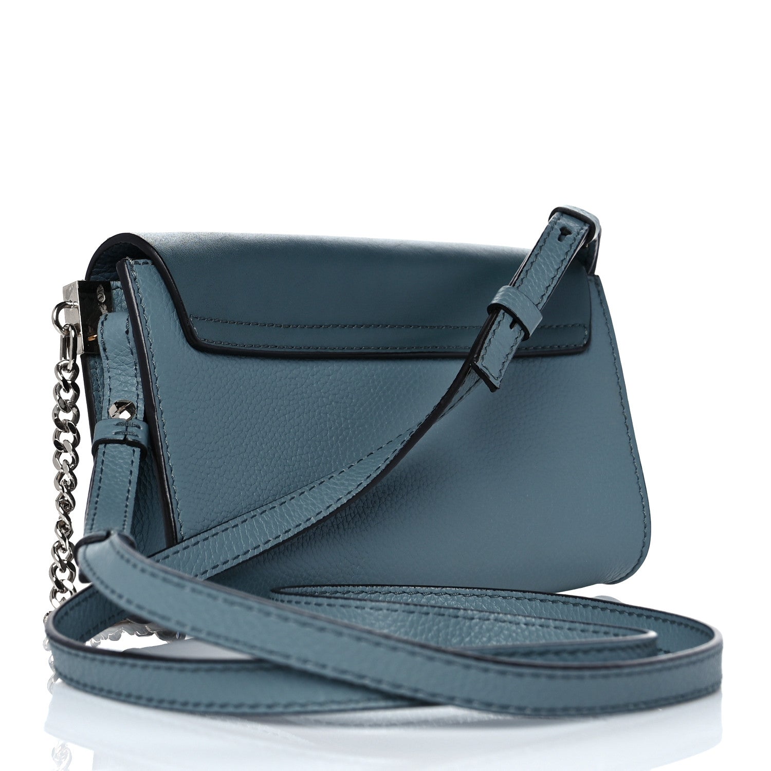 Chloe Suede Calfskin Mini Faye Shoulder Bag Cloudy Blue 2 of 8