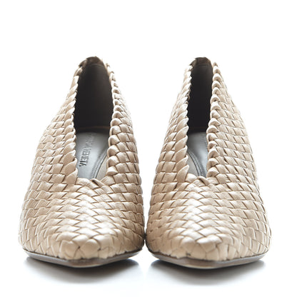 Bottega Veneta Nappa Intrecciato Almond Pumps 38 Cipria 3 of 10