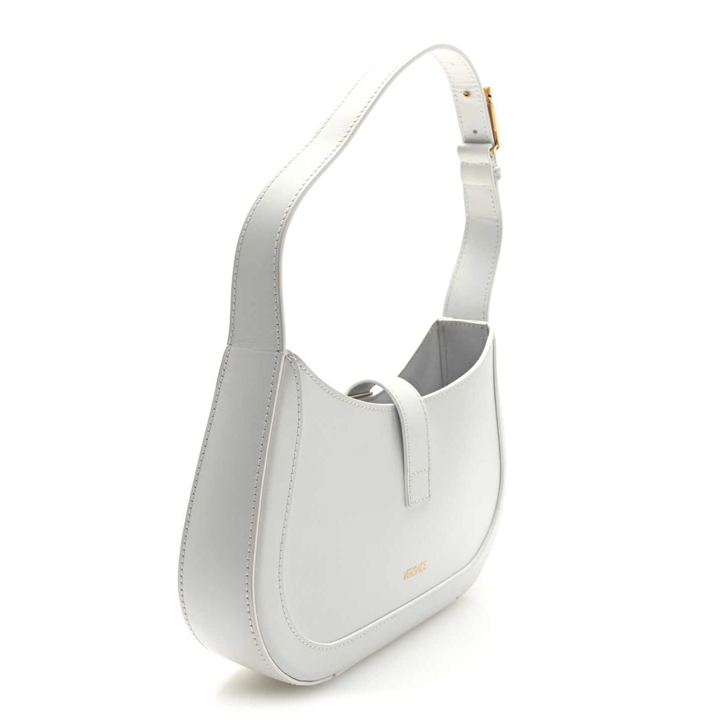 Calfskin Small Greca Goddess Hobo White