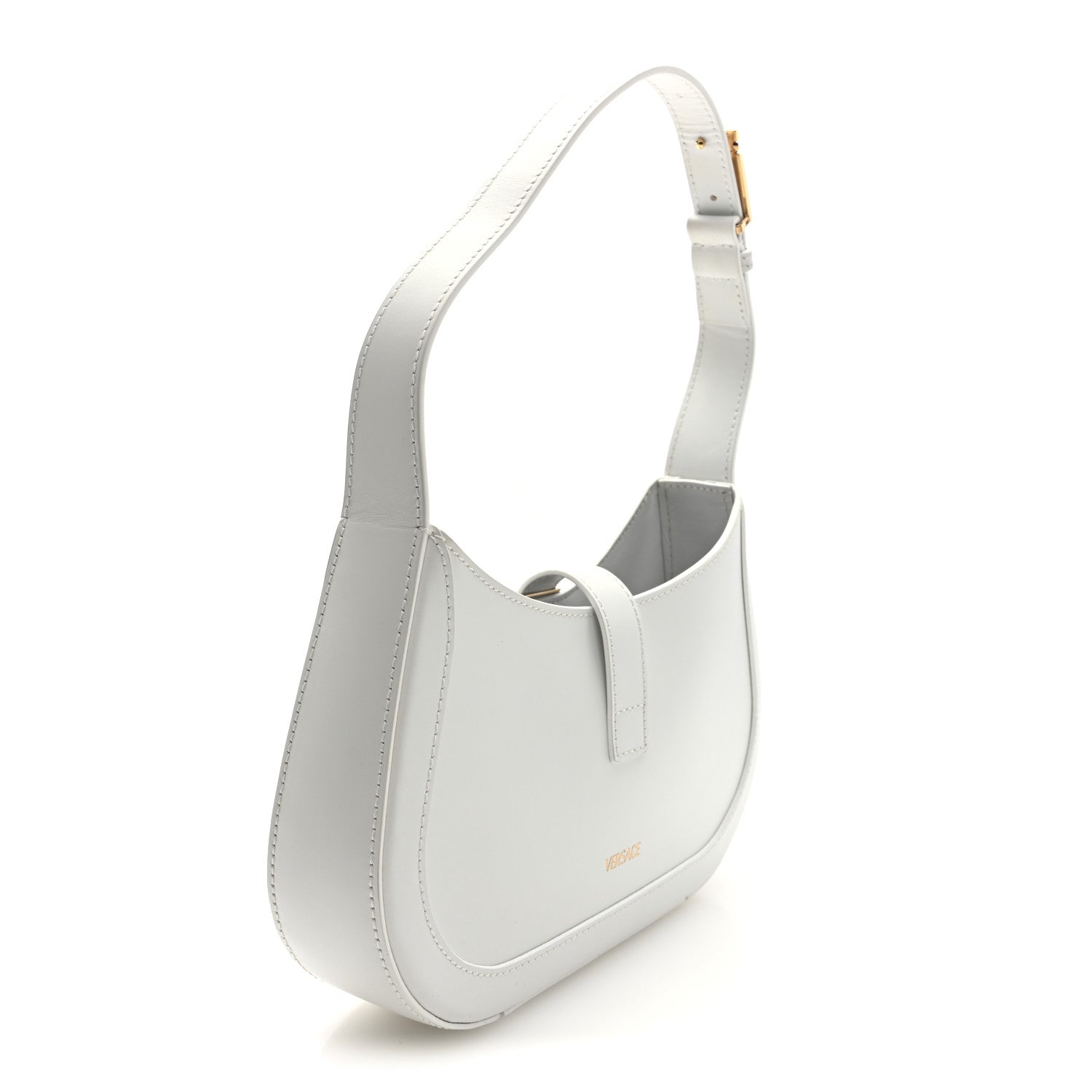 Versace Calfskin Small Greca Goddess Hobo White 3 of 9