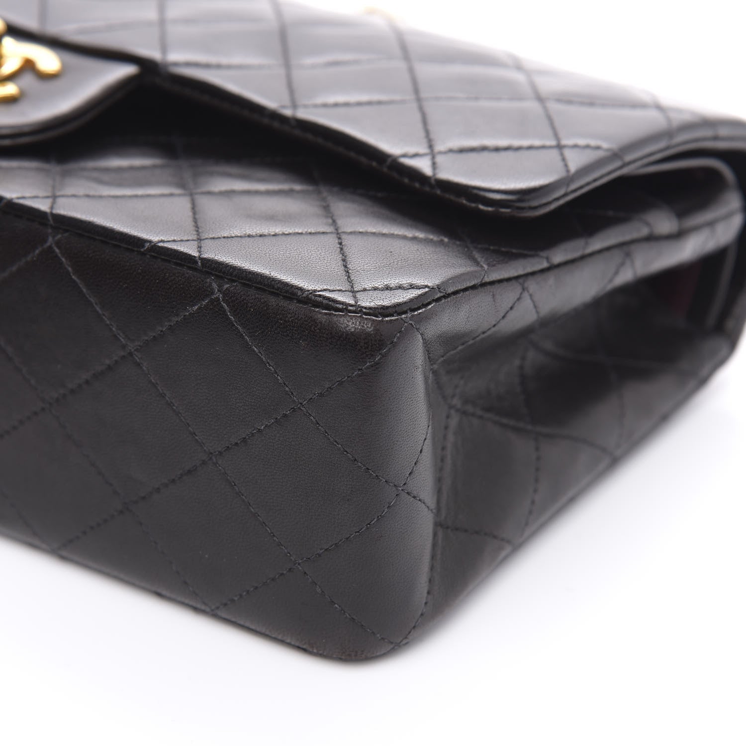 Chanel Lambskin Quilted Medium Double Flap Black 10 of 14