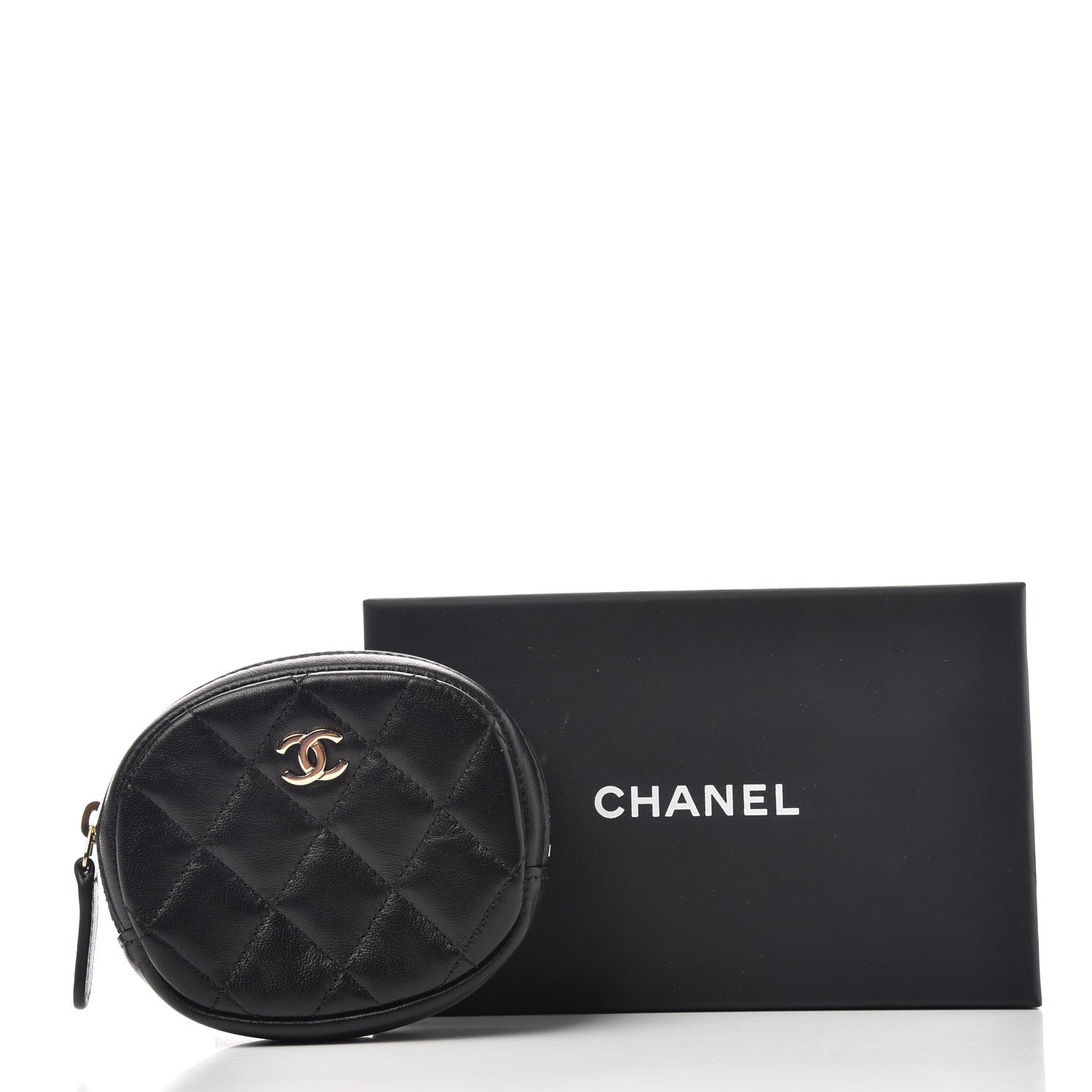 Chanel Lambskin Quilted Zip Around Classic Coin Purse Black 8 of 8