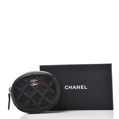 Chanel Lambskin Quilted Zip Around Classic Coin Purse Black 8 of 8