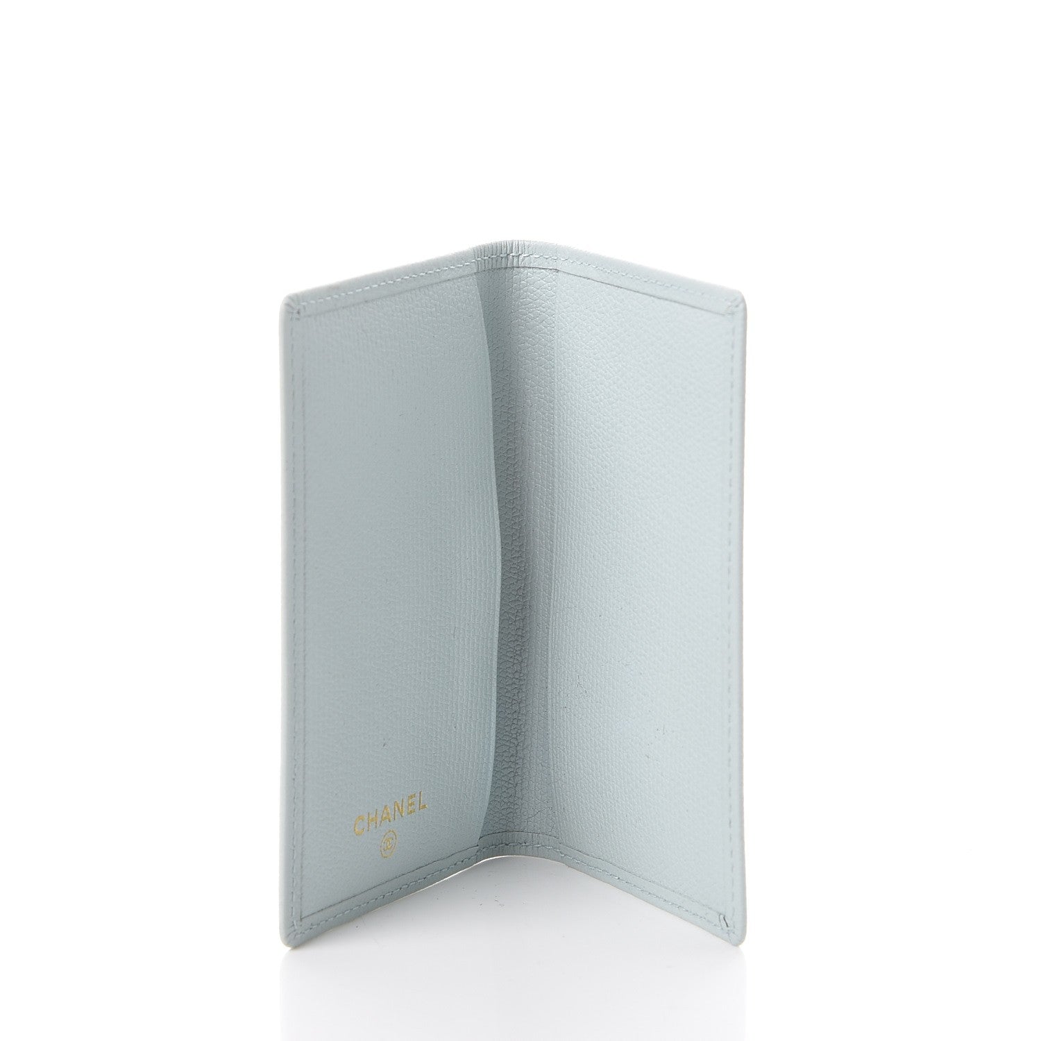 Chanel Grained Calfskin Small CC Button Pocket Agenda Cover Light Blue 5 of 9
