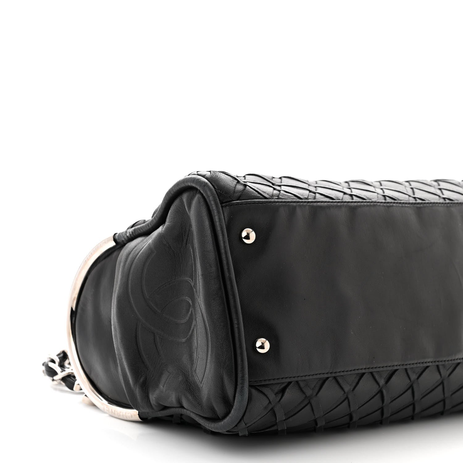 Chanel Lambskin Woven Medium Ultimate Soft Sombrero Bag Black 9 of 12