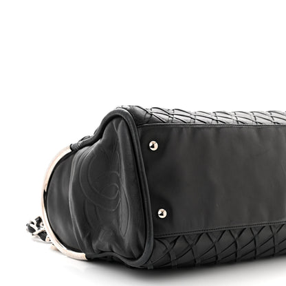 Chanel Lambskin Woven Medium Ultimate Soft Sombrero Bag Black 9 of 12