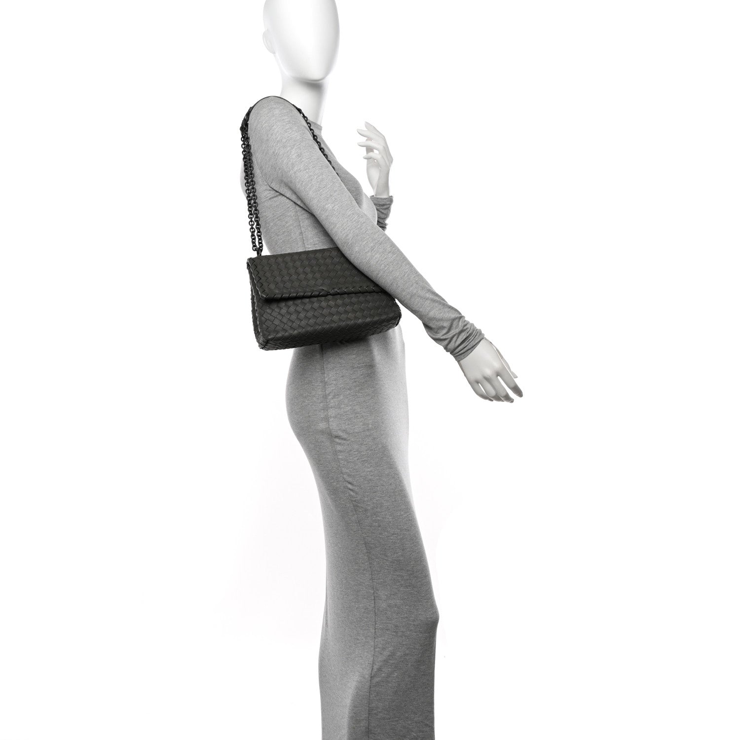 Bottega Veneta Nappa Intrecciato Medium Olimpia Bag Steel 2 of 11