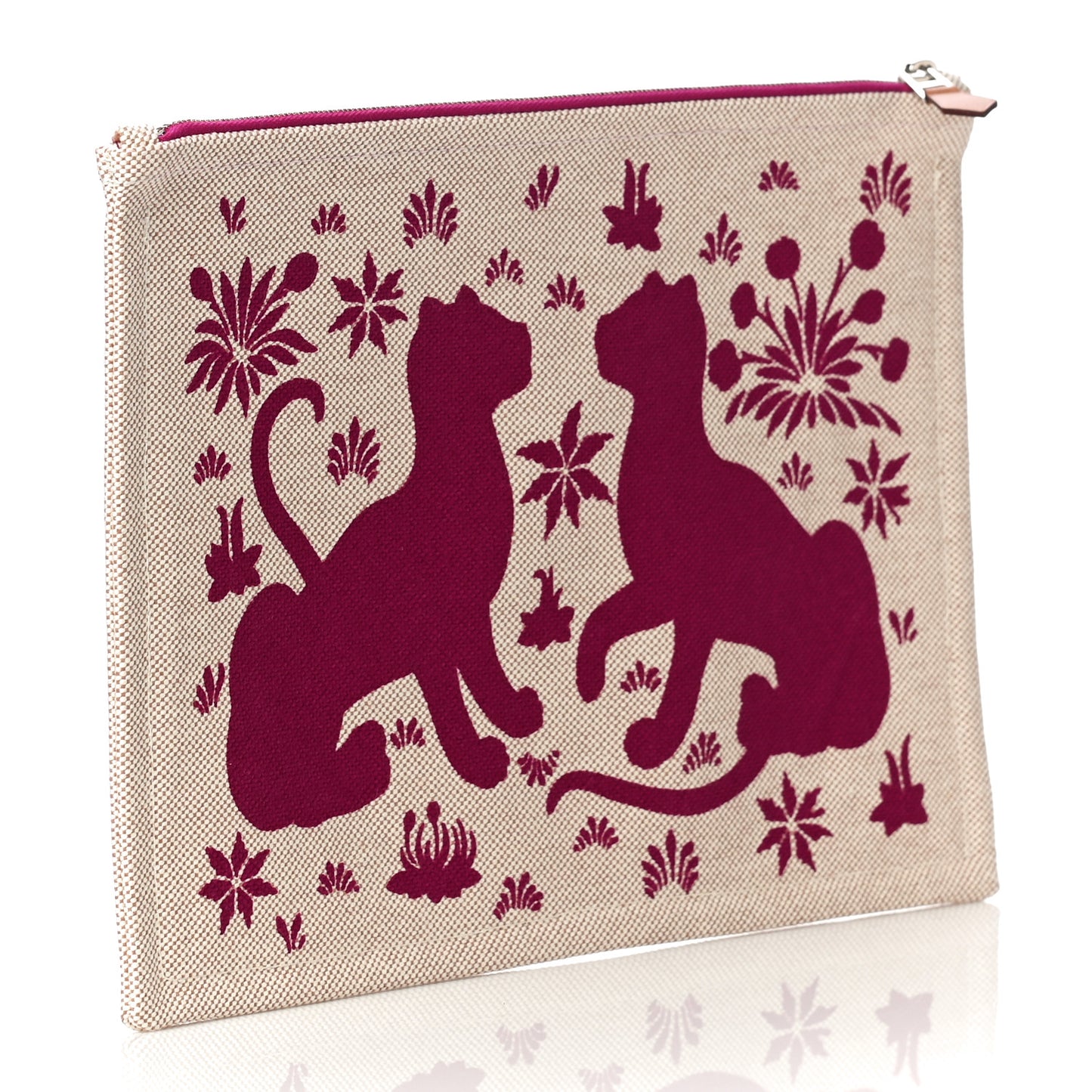 Toile Large Les Leopards Pouch Bougainvillier