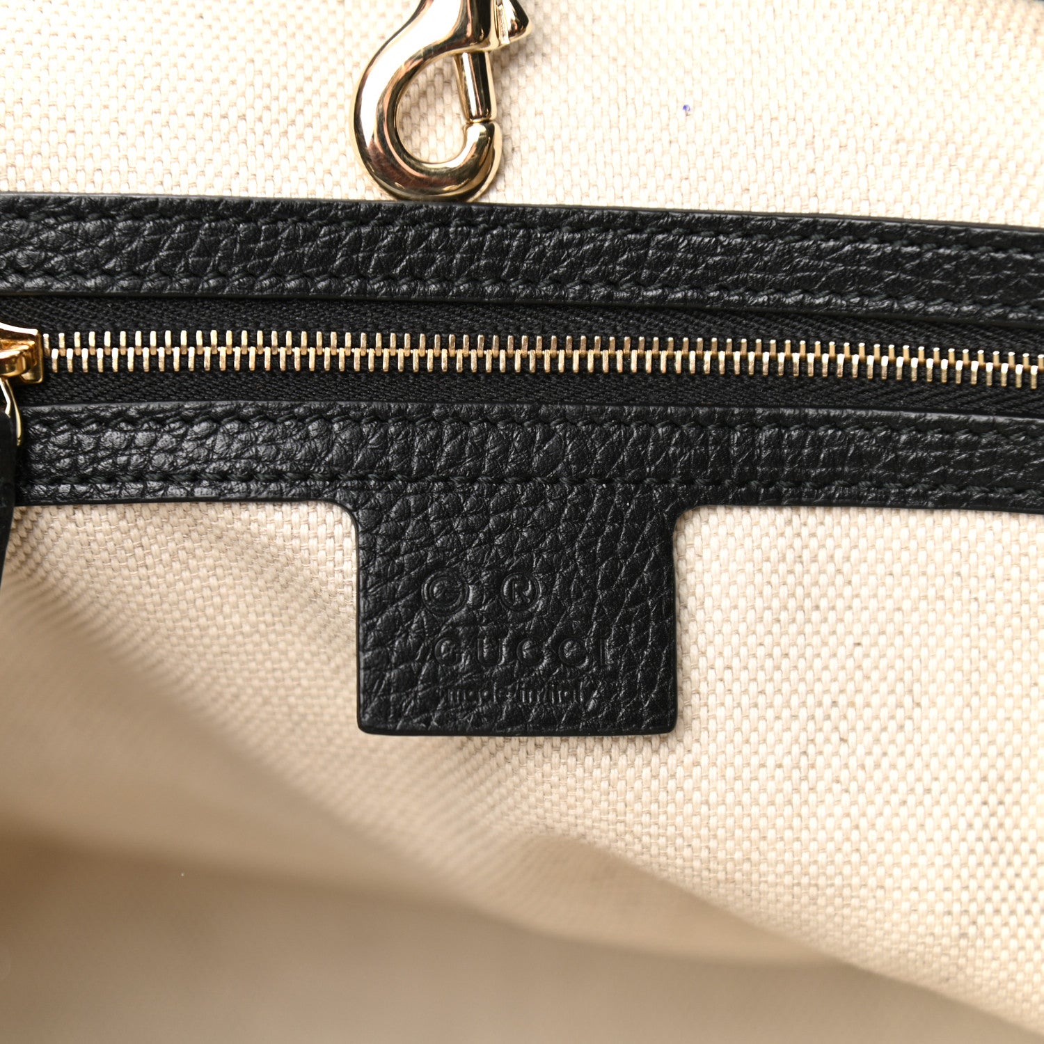 Gucci Pebbled Calfskin Medium Soho Chain Shoulder Bag Black 6 of 11
