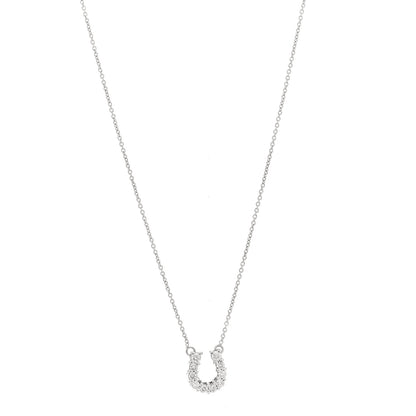 Roberto Coin 18K White Gold Diamond Horseshoe Pendant Necklace 1 of 4