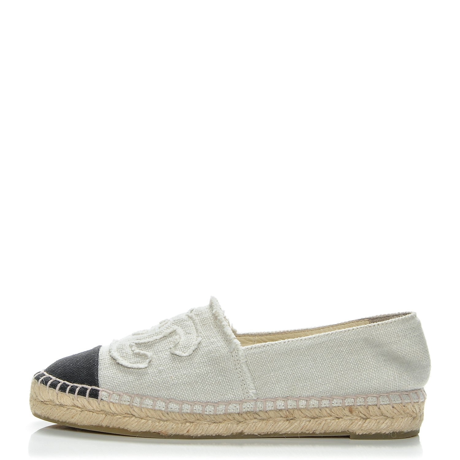 Chanel Toile CC Espadrilles 37 Beige Black 1 of 7