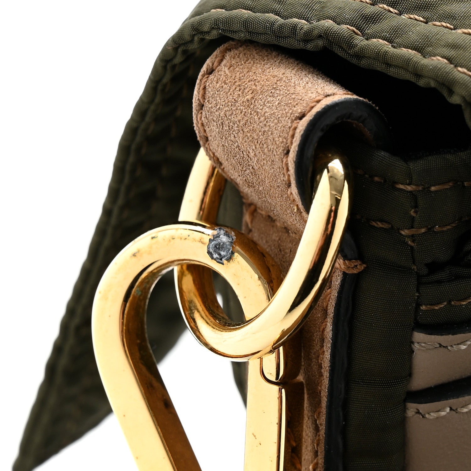 Fendi Nylon Dolmias Vitello Grace FF Puffer Belt Baguette Bag Military Brown Tortora 11 of 13