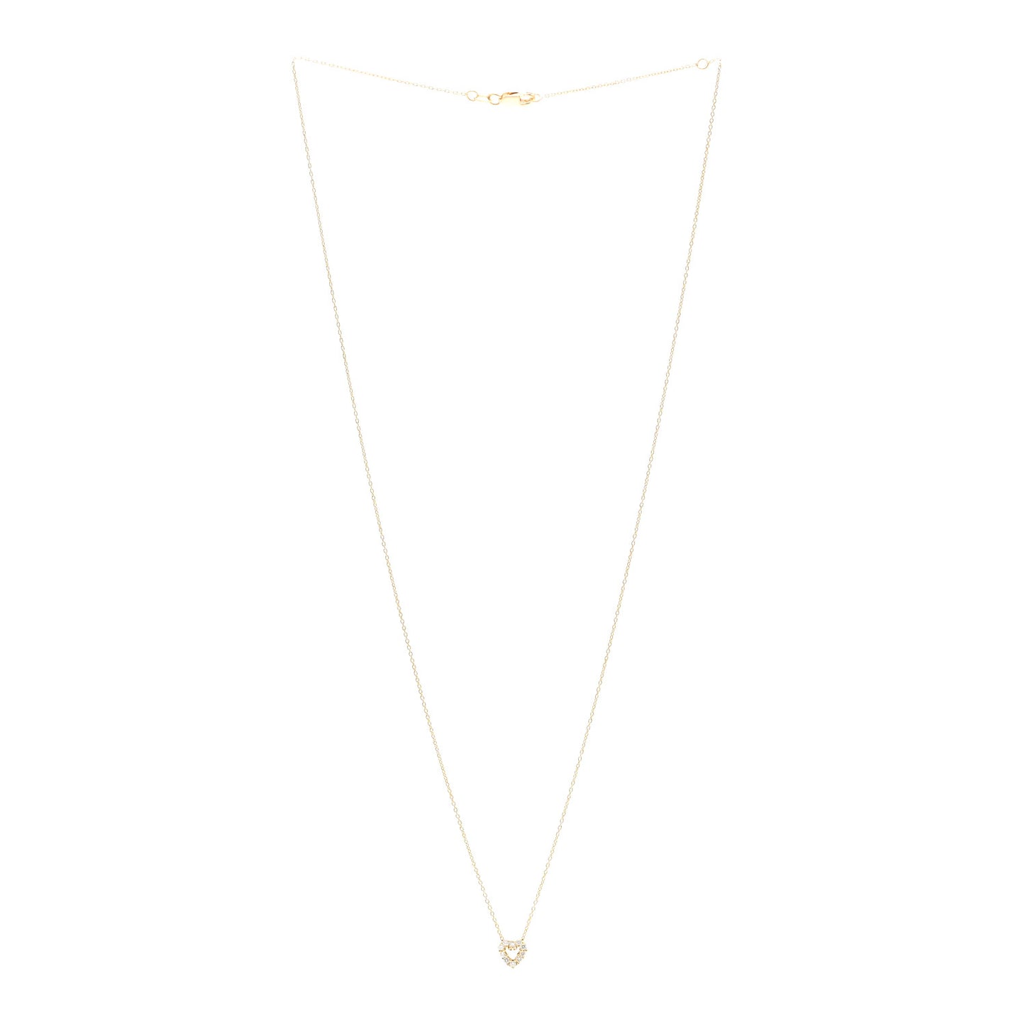 18K Yellow Gold Diamond Tiny Treasures Heart Pendant Necklace