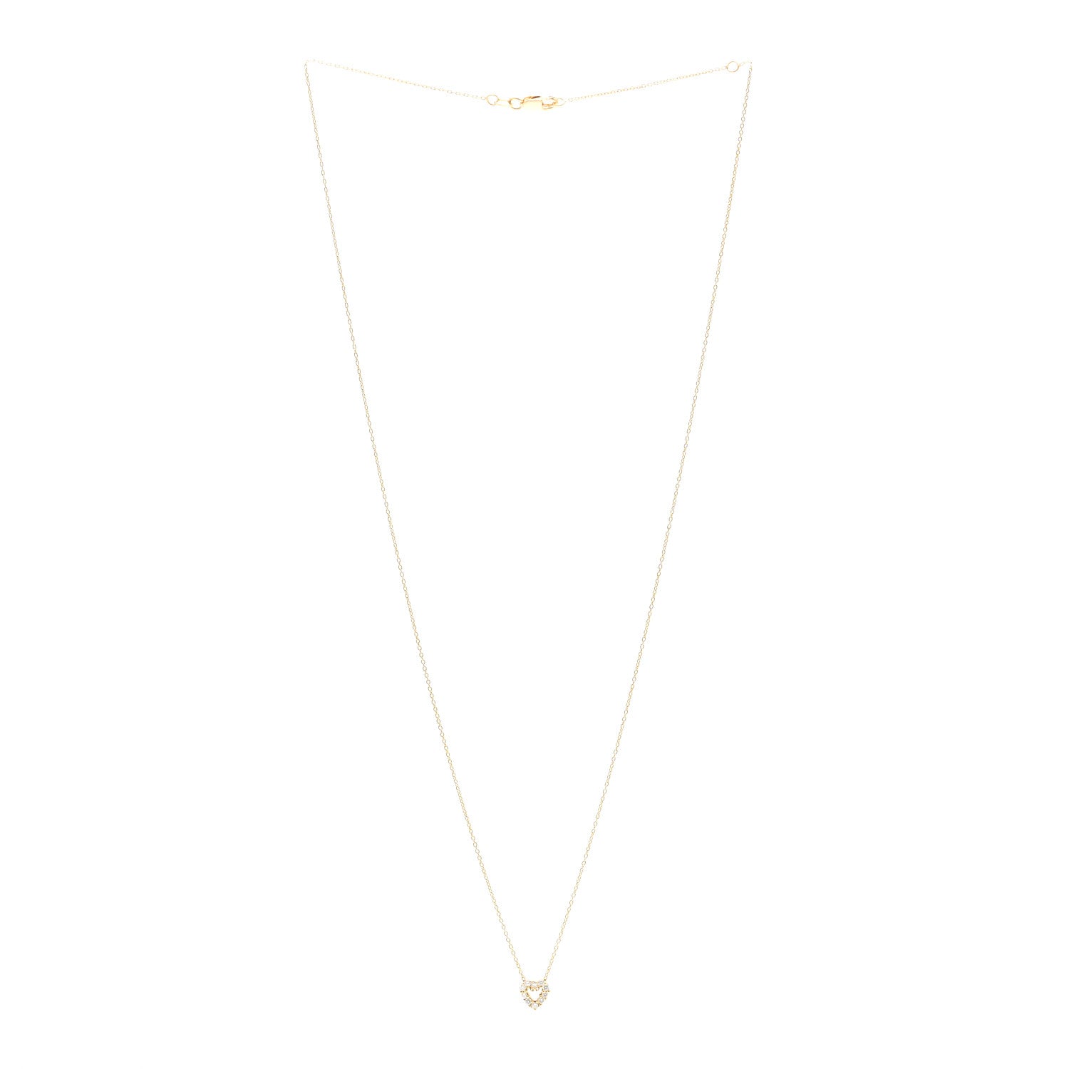 Roberto Coin 18K Yellow Gold Diamond Tiny Treasures Heart Pendant Necklace 3 of 4