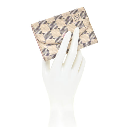 Louis Vuitton Damier Azur Rosalie Coin Purse Rose Ballerine 2 of 12