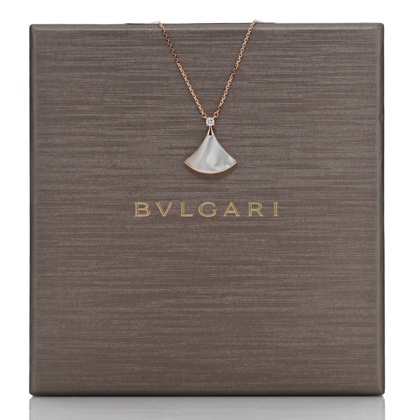 18K Rose Gold Diamond Mother of Pearl Divas' Dream Pendant Necklace
