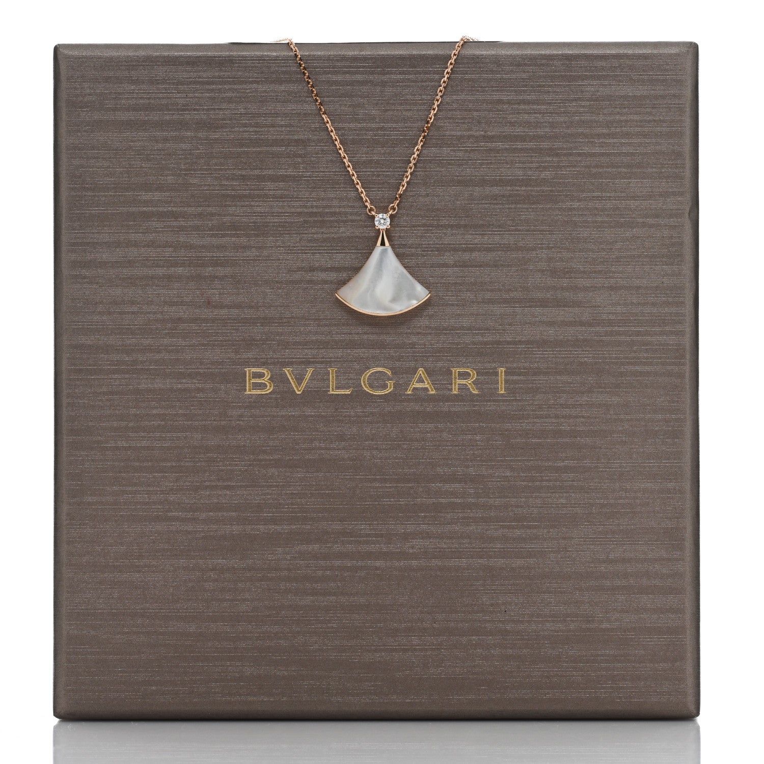 Bulgari 18K Rose Gold Diamond Mother of Pearl Divas' Dream Pendant Necklace 5 of 5