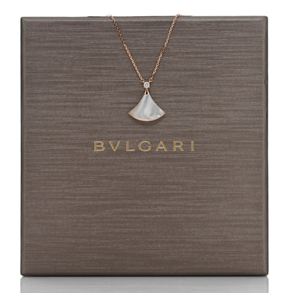 Bulgari 18K Rose Gold Diamond Mother of Pearl Divas' Dream Pendant Necklace 5 of 5