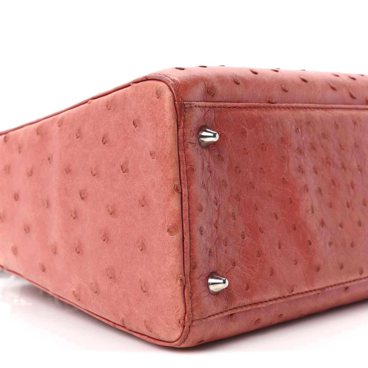 Christian Dior Ostrich Medium Lady Dior Red 9 of 10