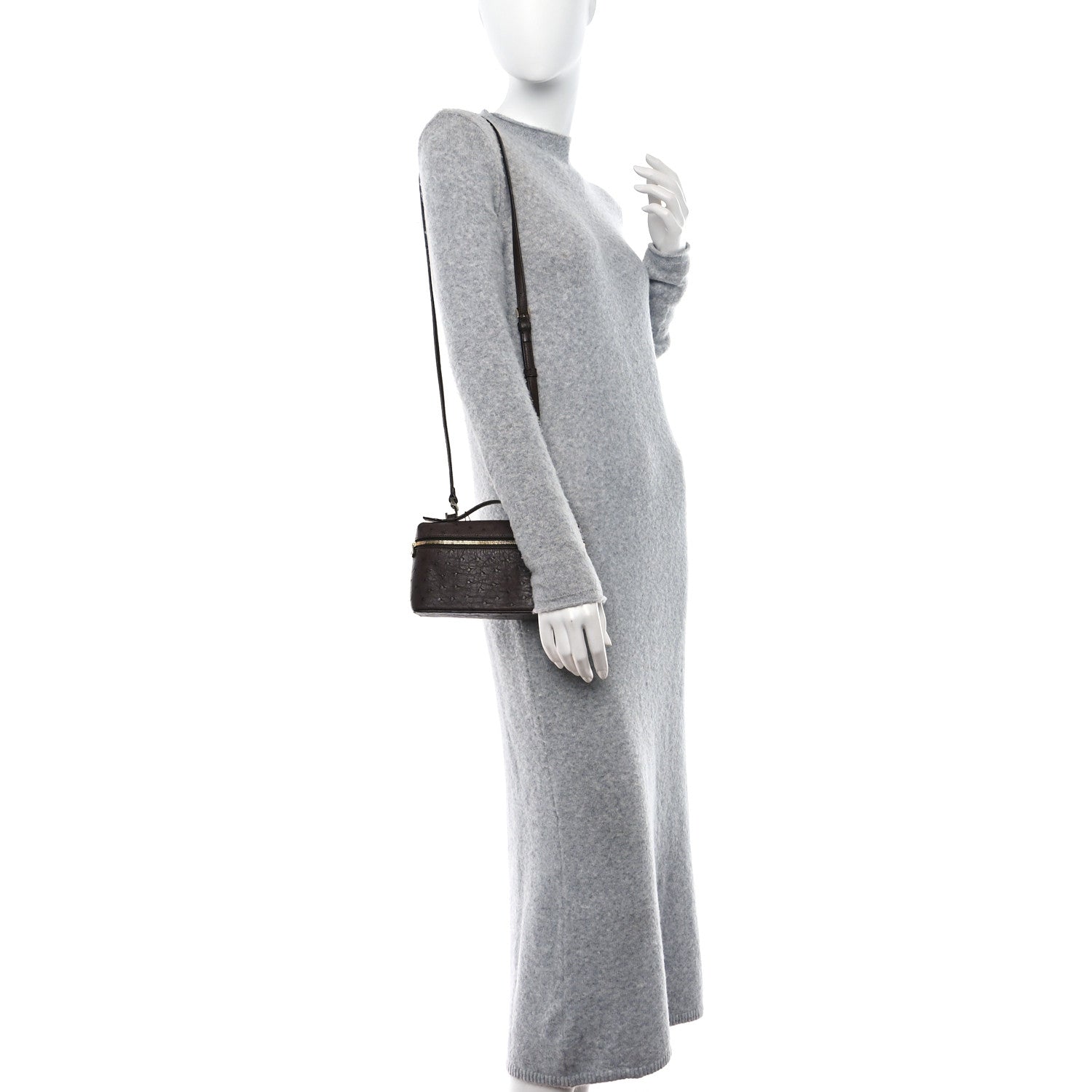 Loro Piana Ostrich L19 Extra Pocket Pouch Chocolate 2 of 10